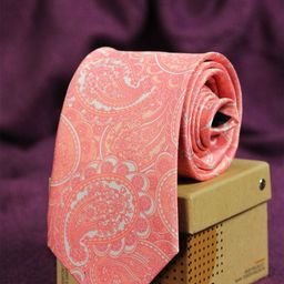 Tossido Men Pink & White Printed Broad Tie-image-88