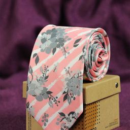 Tossido Men Pink & White Printed Broad Tie-image-92