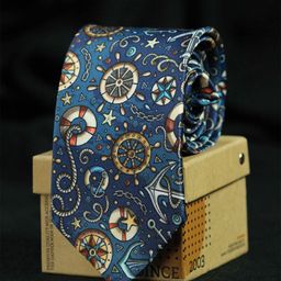 Tossido Men Blue & White Printed Broad Tie-image-96