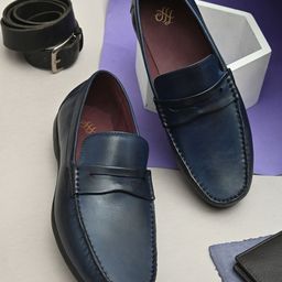 House of Pataudi Men Lightweight Leather Loafers-image-27
