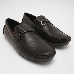 THE BEAR HOUSE Men Round Toe Leather Slip-On Horsebit Loafers-image-48