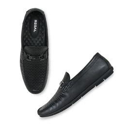 Regal Men Textured Lightweight Leather Loafers-image-69