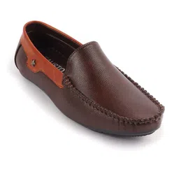 FAUSTO Men Textured Square Toe Lightweight Loafers-picture-28