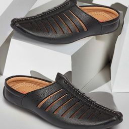 FAUSTO Men Textured Lightweight Mules-image-87
