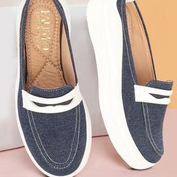 FAUSTO Women Textured Lightweight Comfort Insole Contrast Sole Canvas Mules-24