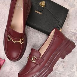 Jove Women Lightweight Heeled Horsebit Loafers-22