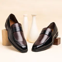 LOUIS STITCH Men Leatherette Dual Tone Shade Moccasin Shoes-picture-12