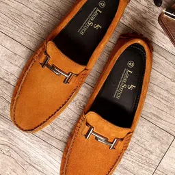 LOUIS STITCH Men Brown Solid Suede Formal Loafers-image-97