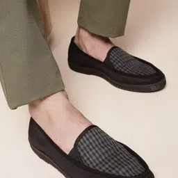 Liberty Men Black Woven Design Loafers-picture-26