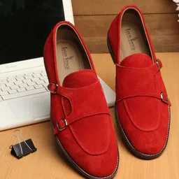 LOUIS STITCH Men Red Suede Lightweight Monks-image-90