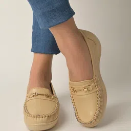 Shoetopia Girls Lightweight Loafers With Bow Embellished-picture-41