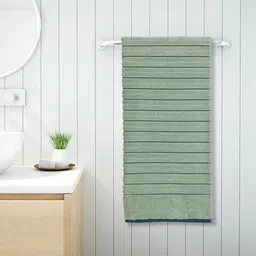 SPACES Teal Pure Cotton Anti-Bacterial 575 GSM Reversible Bath Towel-image-81