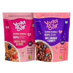 Yogabar Super Muesli Combo Pack,  700 g  (Fruits + Nuts & Seeds) & (Dark Chocolate + Cranberry) -image-30