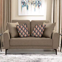 casacraft from pepperfry Portland Fabric 2 Seater Sofa in Brown Colour-picture-34