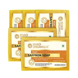 Khadi Organique Set Of 5 Saffron Soap 125g Each-97