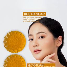 GROOVY Set Of 2 Kesar Antibacterial Soaps - 100 g Each image 1