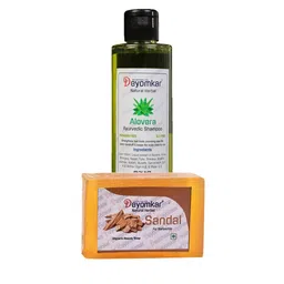 Deyomkar 2 Pcs Herbal Alovera Shampoo with Sandalwood Soap-32
