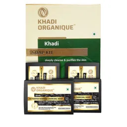 Khadi Organique Set Of 4 Activated Bamboo Charcoal Soap for All Skin Types - 125g Each-8