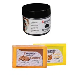 Deyomkar Herbal Charcoal Scrub with Sandal Wood & Lemon Honey Soaps-19