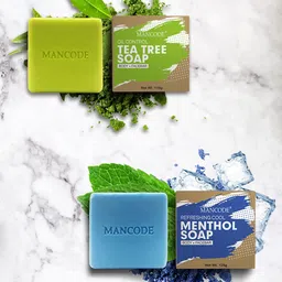 MANCODE Men Pack of 3 Green Tea Tree Oil & Cool Menthol Soap Bars-4
