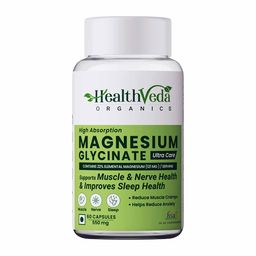 Health Veda Organics Magnesium Glycinate,  Unflavoured  60 capsules -28
