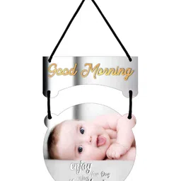 CVANU Grey & Yellow Morning Quotes Painted Wooden Wall Hanging-picture-46