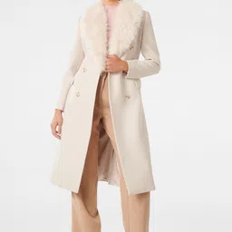 Forever New Double-Breasted Faux Fur Collar Longline Overcoat-image-92