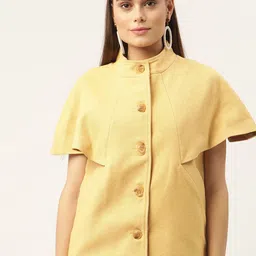 ROOTED Women Yellow Solid Overcoat-picture-16