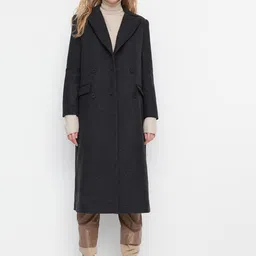 Trendyol Notched Lapel Collar Double-Breasted Overcoat-picture-21