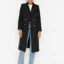 Trendyol Double-Breasted Notched Lapel Collar Overcoat-image-92