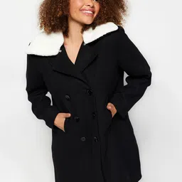 Trendyol Double-Breasted Notched Lapel Collar Overcoat-image-89