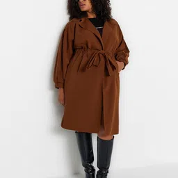 Trendyol Single-Breasted Notched Lapel Collar Overcoat-image-91