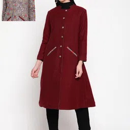 Be Indi Women Reversible A-line Acrylic Winter Overcoat-image-41