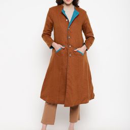 Be Indi Self Design Single-Breasted Overcoat-1