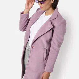 Campus Sutra Notched Lapel Longline Single-Breasted Overcoat-image-63