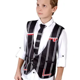 BAESD Boys Striped Shirt With Waistcoat & Tie-image-68