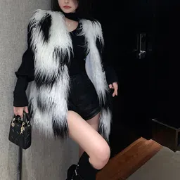 JC Mode Self Design Sleeveless Longline Front Open Sweater image 2