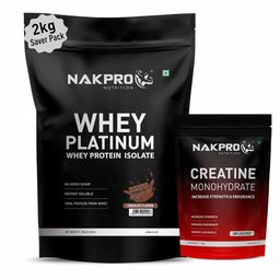 Nakpro Whey Platinum Whey Protein Isolate,  4.4 lb  Chocolate with Creatine Monohydrate 0.55 lb Unflavoured -image-9