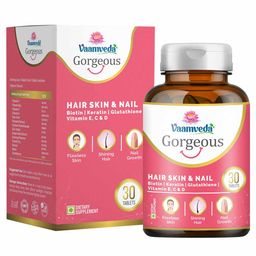Vaamveda Biotin Keratin L Glutathione Vitamin C E Hair Skin Nail Hair Growth,  30 tablet(s)  Supplements -19