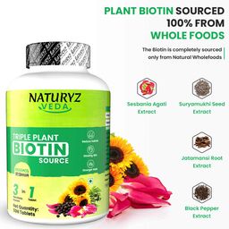 Naturyz Veda Triple Plant Biotin,  50 tablet(s)  Unflavoured  image 3