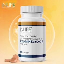 INLIFE Vitamin D3 5000 IU (125 mcg),  60 tablet(s)  Unflavoured  image 3