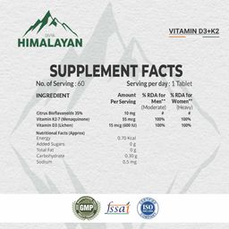Divya Himalayan Vitamin D3 K2 MK7, 60 tablet(s) Unflavoured image 4