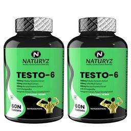 Naturyz Testo-6 Testosterone Booster Tribulus & Ashwagandha,  120 tablet(s)  Unflavoured -21