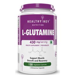HealthyHey Nutrition L-Glutamine,  120 capsules  Unflavoured -image-99