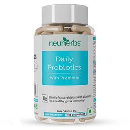 Neuherbs Probiotics with Added Prebiotics,  60 veggie capsule(s)  Unflavoured -22