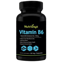 Nutriosys Vitamin B6 (100 mg),  90 veggie capsule(s)  Unflavoured -18