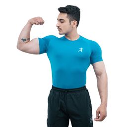 Athflex Men's Half Sleeve Edge Compression T-Shirt,  XXL  Scuba Blue -image-94