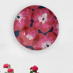 quirk india Red Ceramic American Flower Art Decorative Wall Plate-picture-11