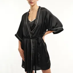 mackly V-Neck Mini Robe With Belt-image-86
