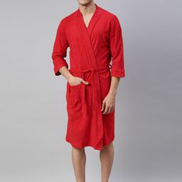 GOLDSTROMS Knee-Length Cotton Bath Robe-image-29
